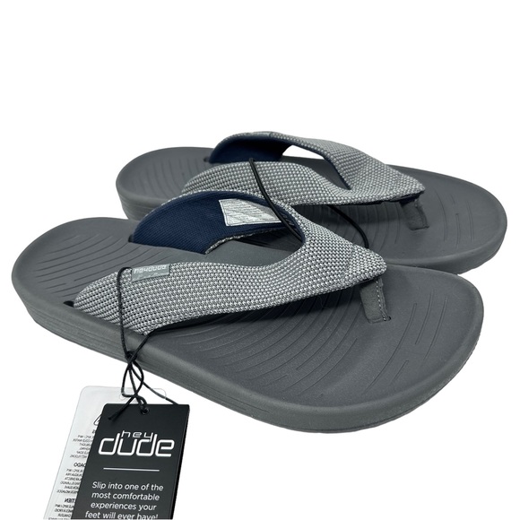 Hey Dude Milo Grey Men’s Flip Flops - Picture 1 of 9